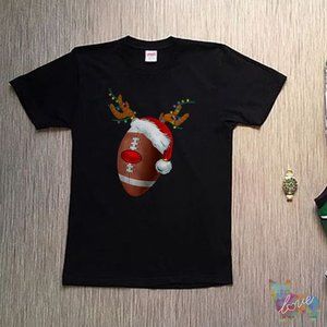Christmas Football Ball Santa Hat Reindeer